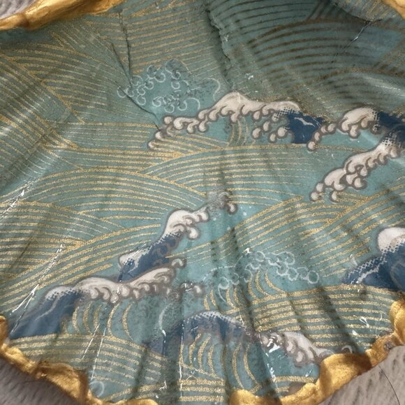 Hand Made Decoupage Scallop Shell Trinket Dish First Wave Mermaid Tail - Picture 6 of 8